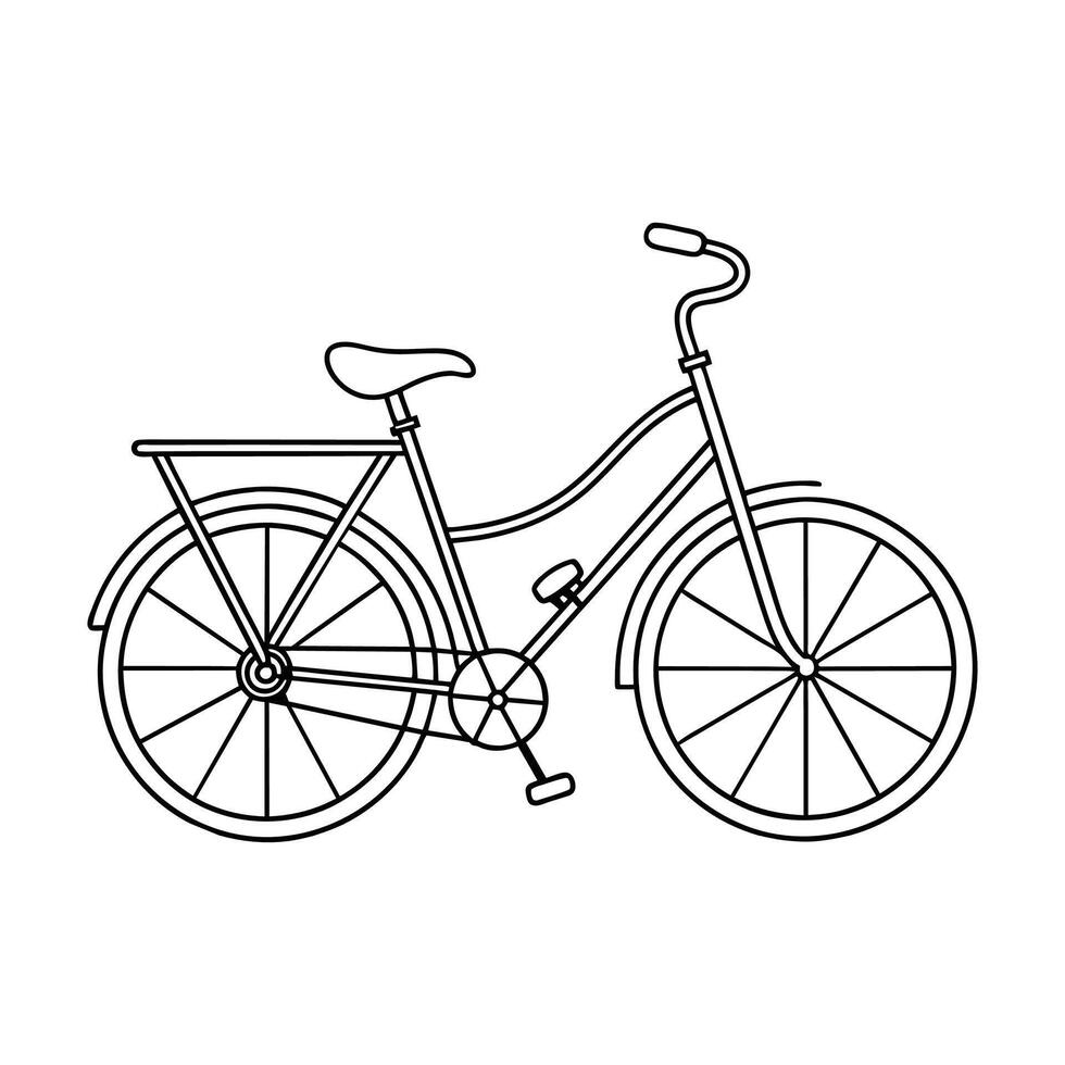 bicicleta transporte para adultos contínuo linha arte vetor ilustração