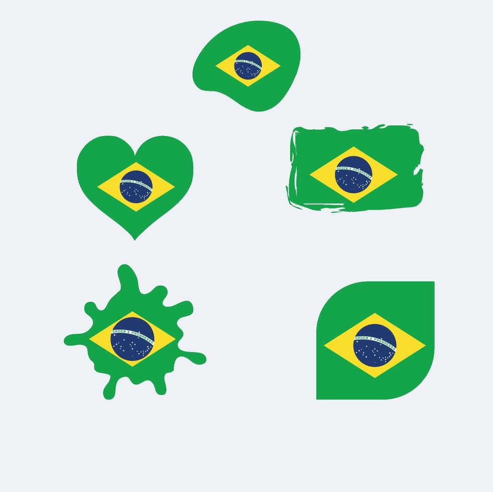 Brasil identidade Projeto elementos bandeira mapa elementos esboço moderno Projeto vetor