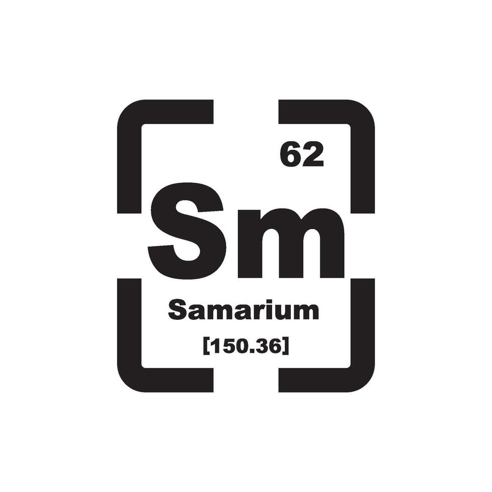 samário ícone, químico elemento dentro a periódico mesa vetor
