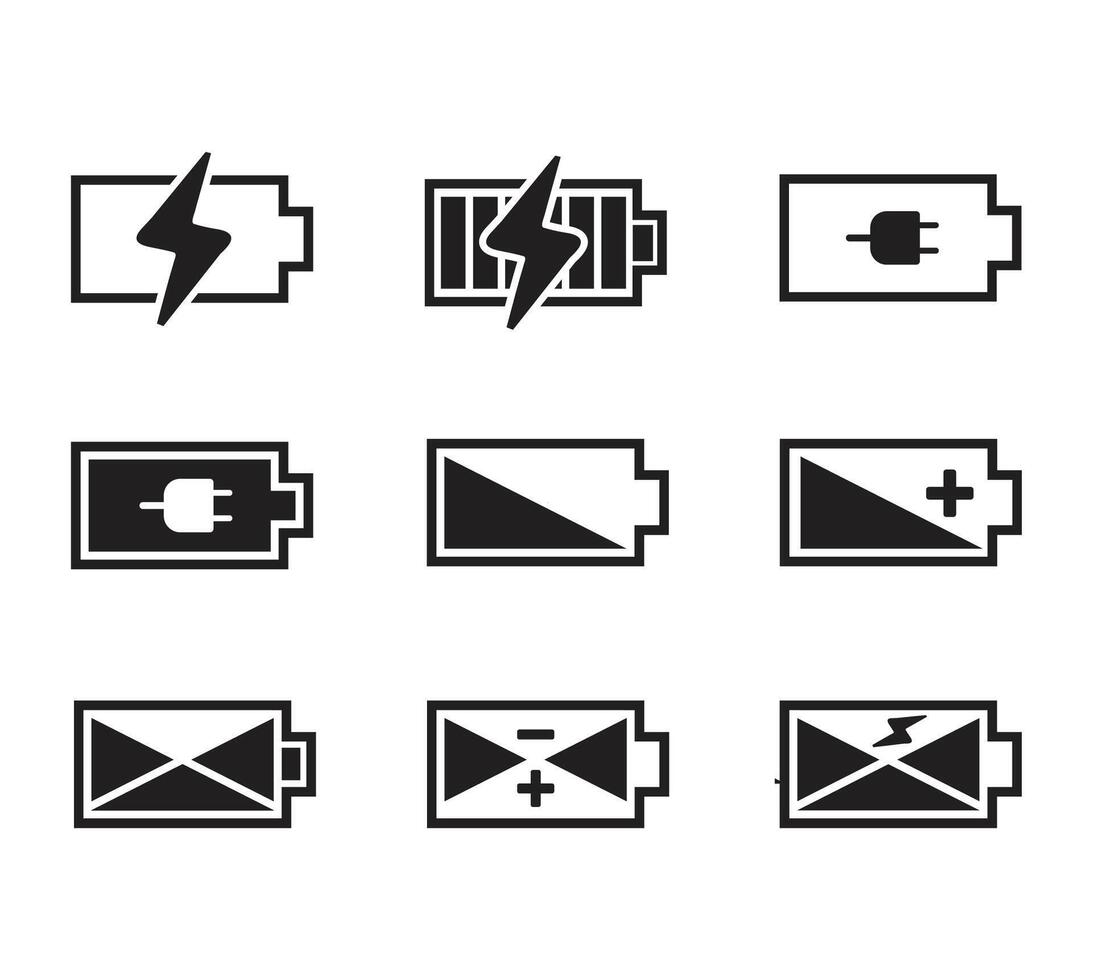 bateria ícone vetor ilustração. bateria cobrando placa e símbolo. bateria carregar nível
