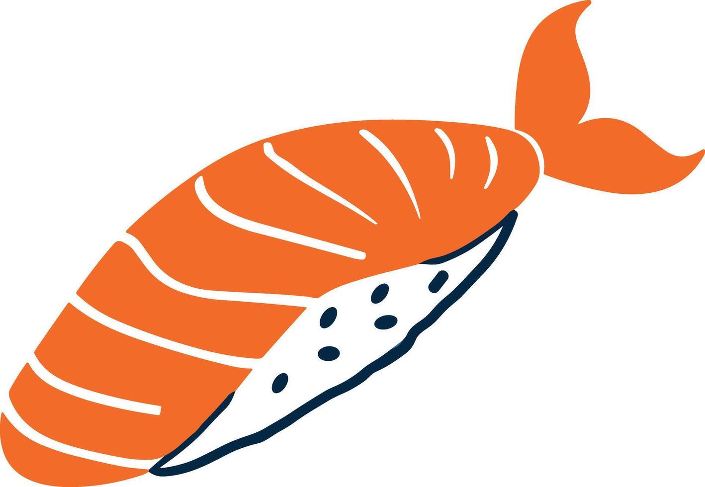 isolar salmão Sushi plano estilo em fundo vetor