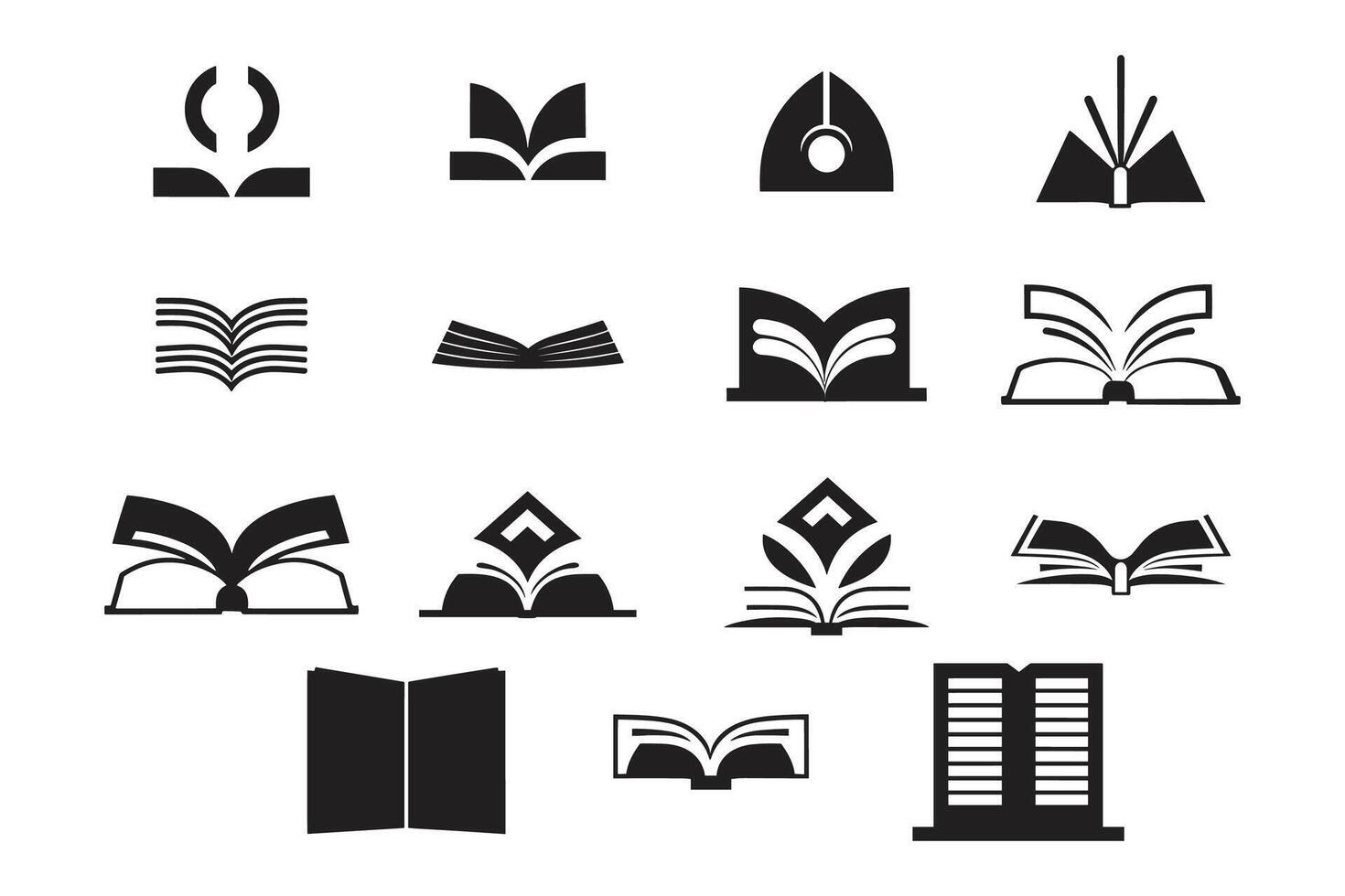 aberto livro logotipo ou crachá dentro livraria conceito dentro vintage ou retro estilo vetor