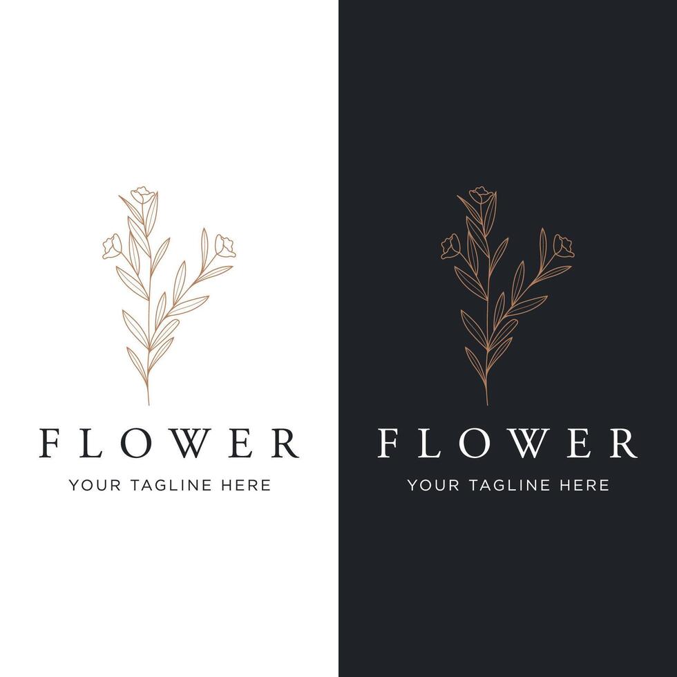 mão desenhado floral ou botânico logotipo modelo design.logotipo para negócios, fotografia, estúdio, Casamento e flor fazer compras. vetor