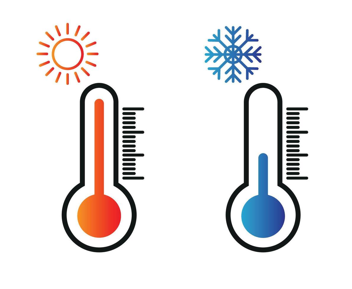termômetro ícone ilustração. quente e frio temperatura para verão e inverno Projeto conceito.termômetro vetor ícones. pode usar para rede e Móvel aplicativo. vetor ilustração.