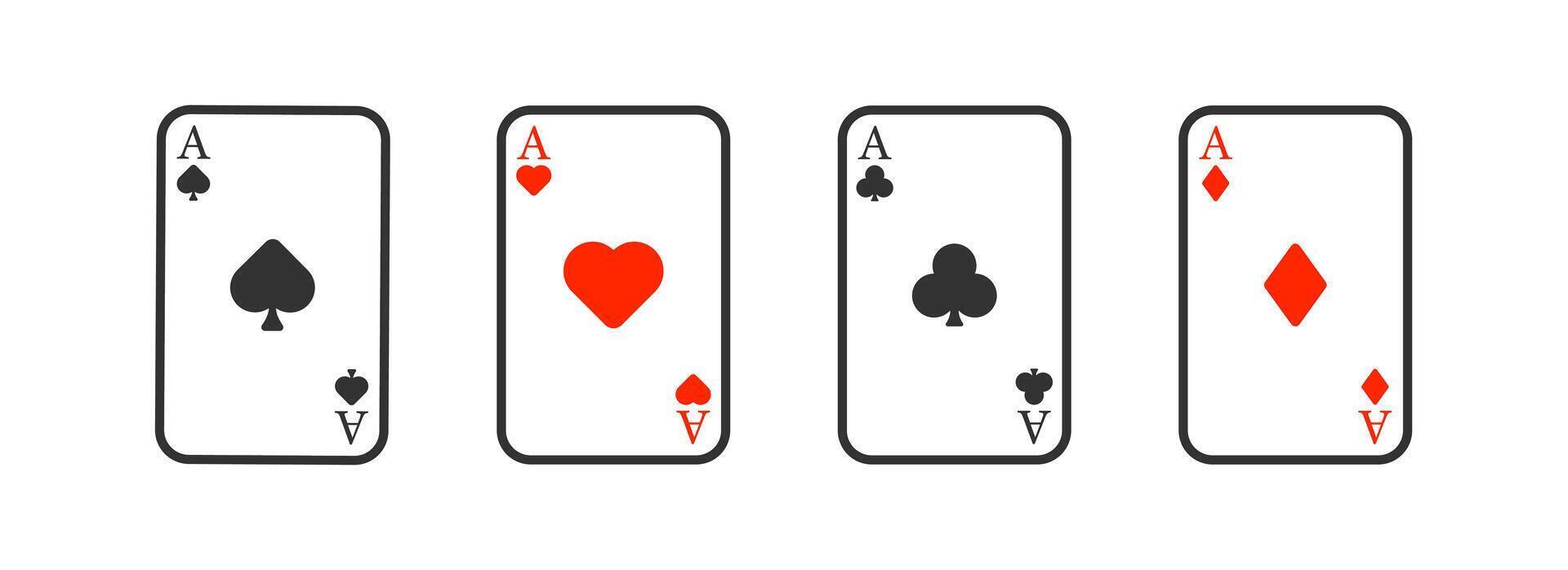 pôquer cartão ícone. cassino cartão jogos símbolo. jogos de azar jogo. vetor placa.
