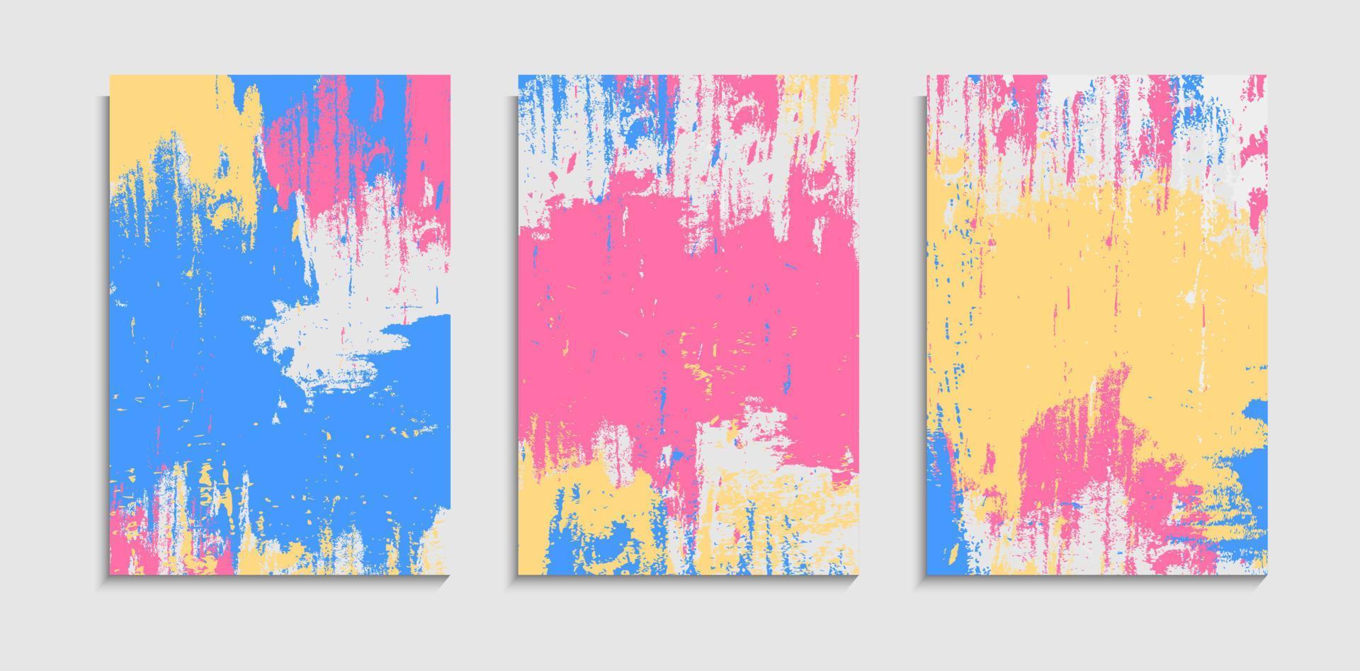 conjunto de design abstrato de fundo de tinta colorida suave respingada, pode ser usado para banner, papel de parede, moldura ou capa vetor