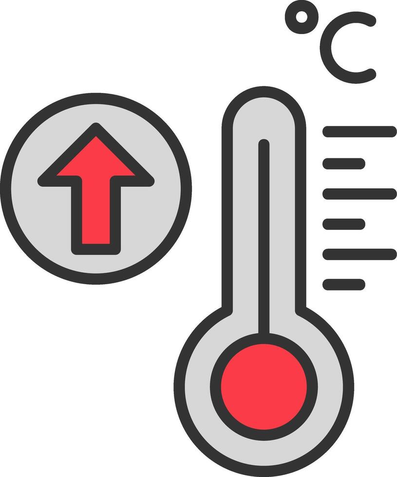 ícone de vetor de alta temperatura