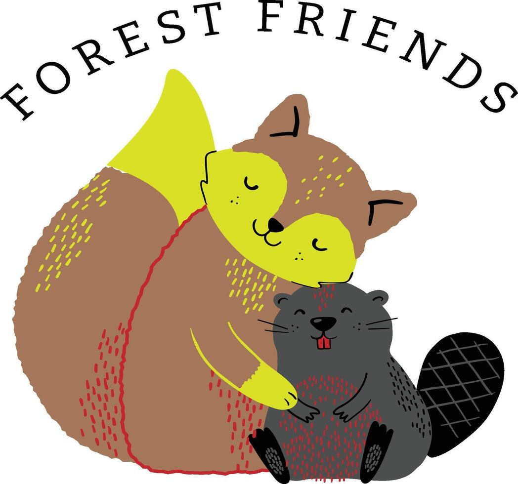 floresta amigos logotipo vetor