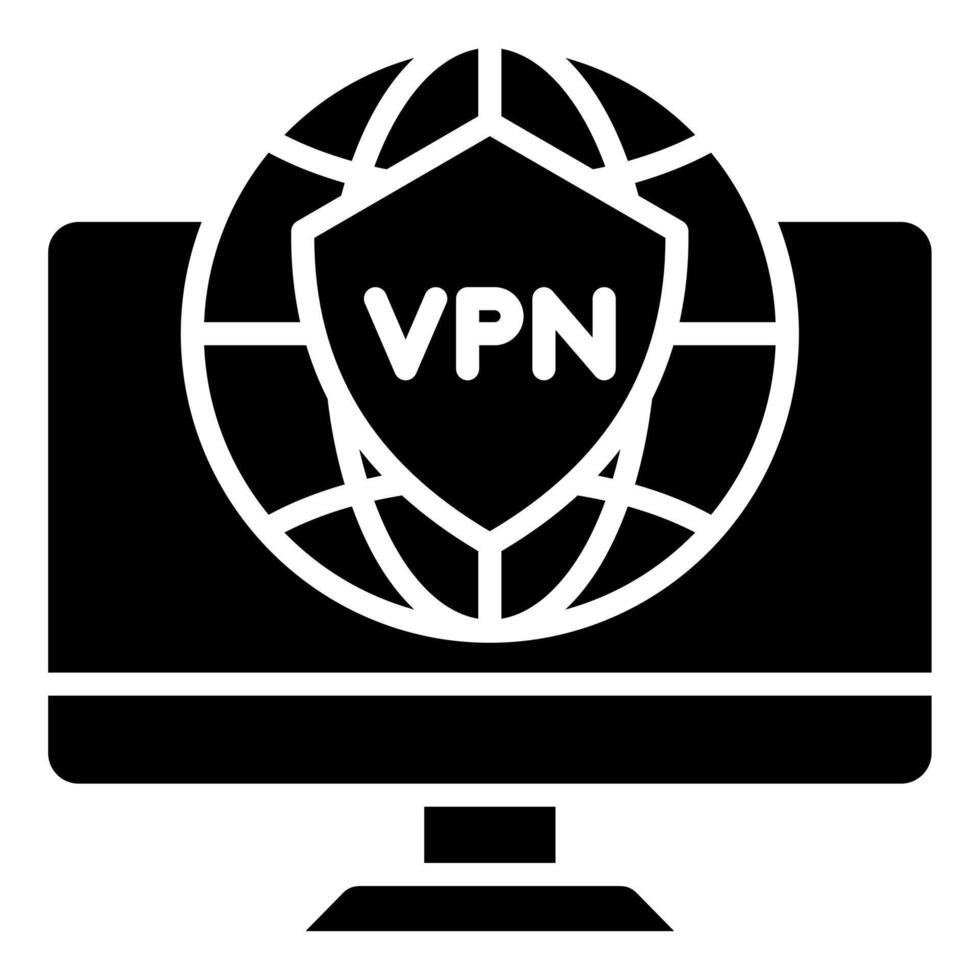 vpn ícone linha vetor ilustração