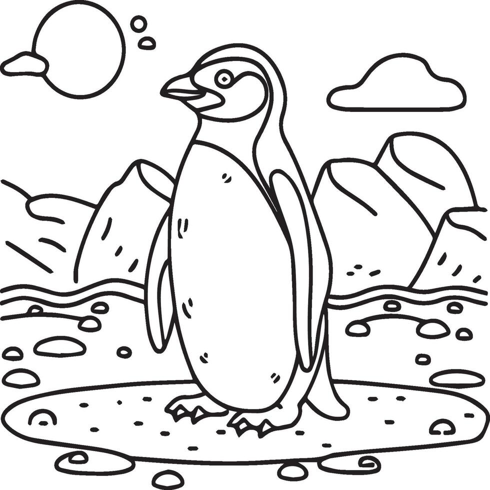 pinguins coloração Páginas. pinguins esboço vetor