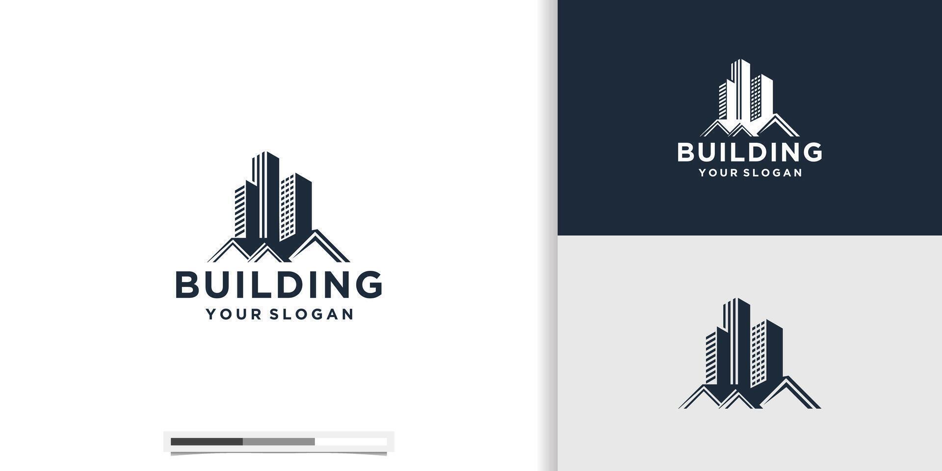 logotipo de construção para empresa de construção, impressão com vetor premium de conceito moderno