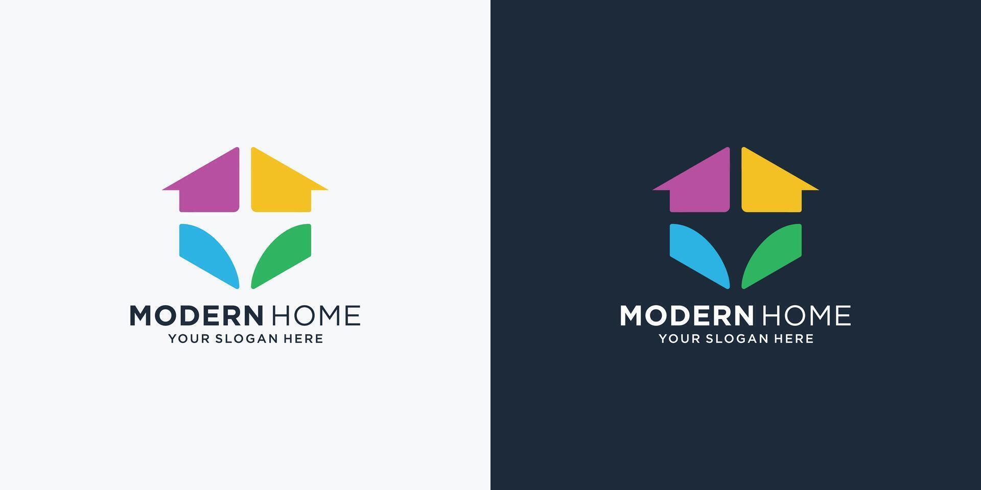 abstrato casa logotipo Projeto modelo. mínimo real Estado propriedade vetor símbolo com colorida inspiração