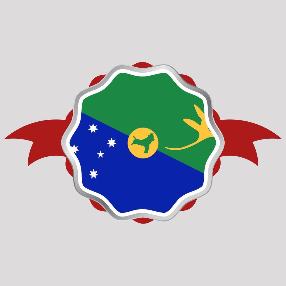 criativo Natal ilha bandeira adesivo emblema vetor