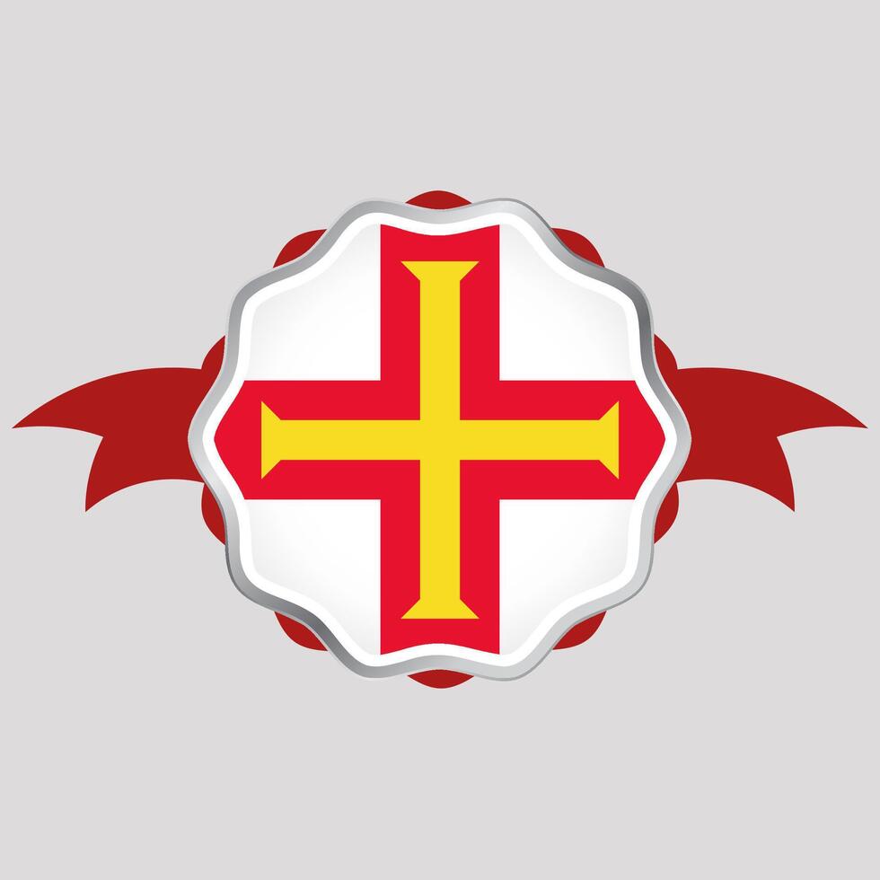 criativo Guernsey bandeira adesivo emblema vetor