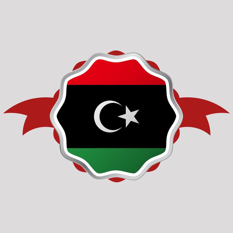 criativo Líbia bandeira adesivo emblema vetor