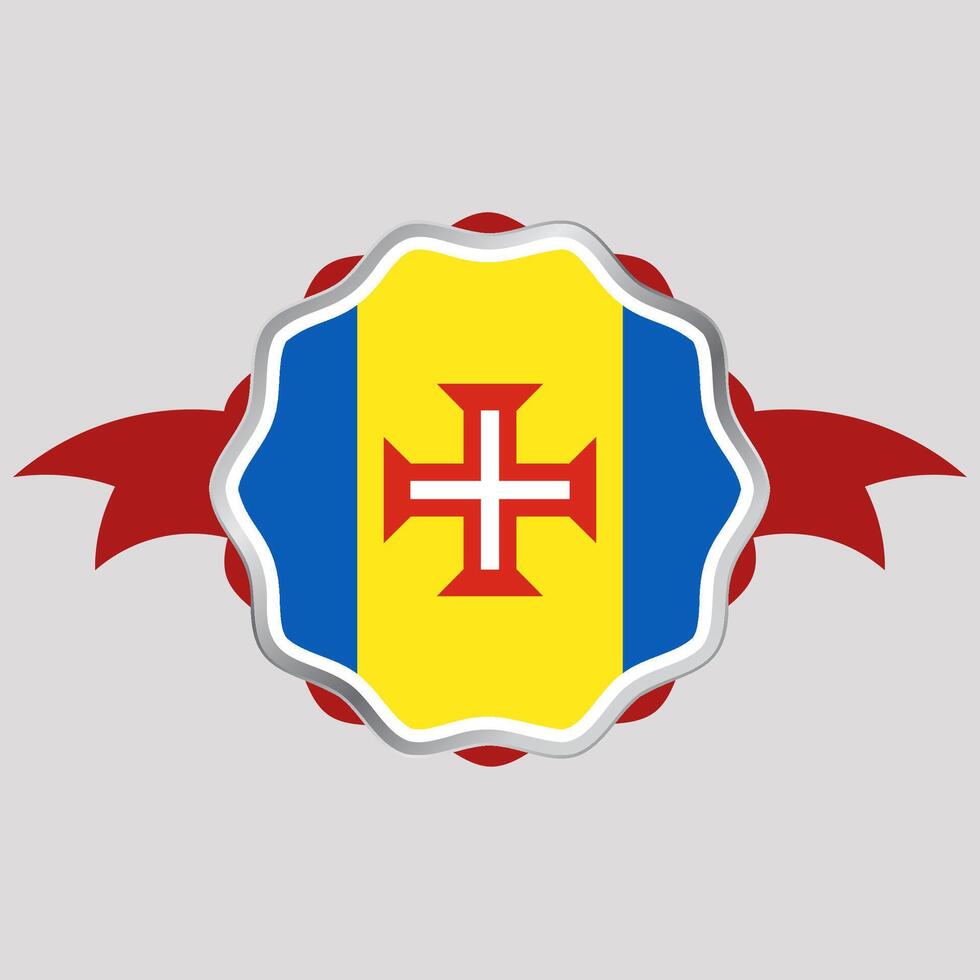 criativo Madeira bandeira adesivo emblema vetor