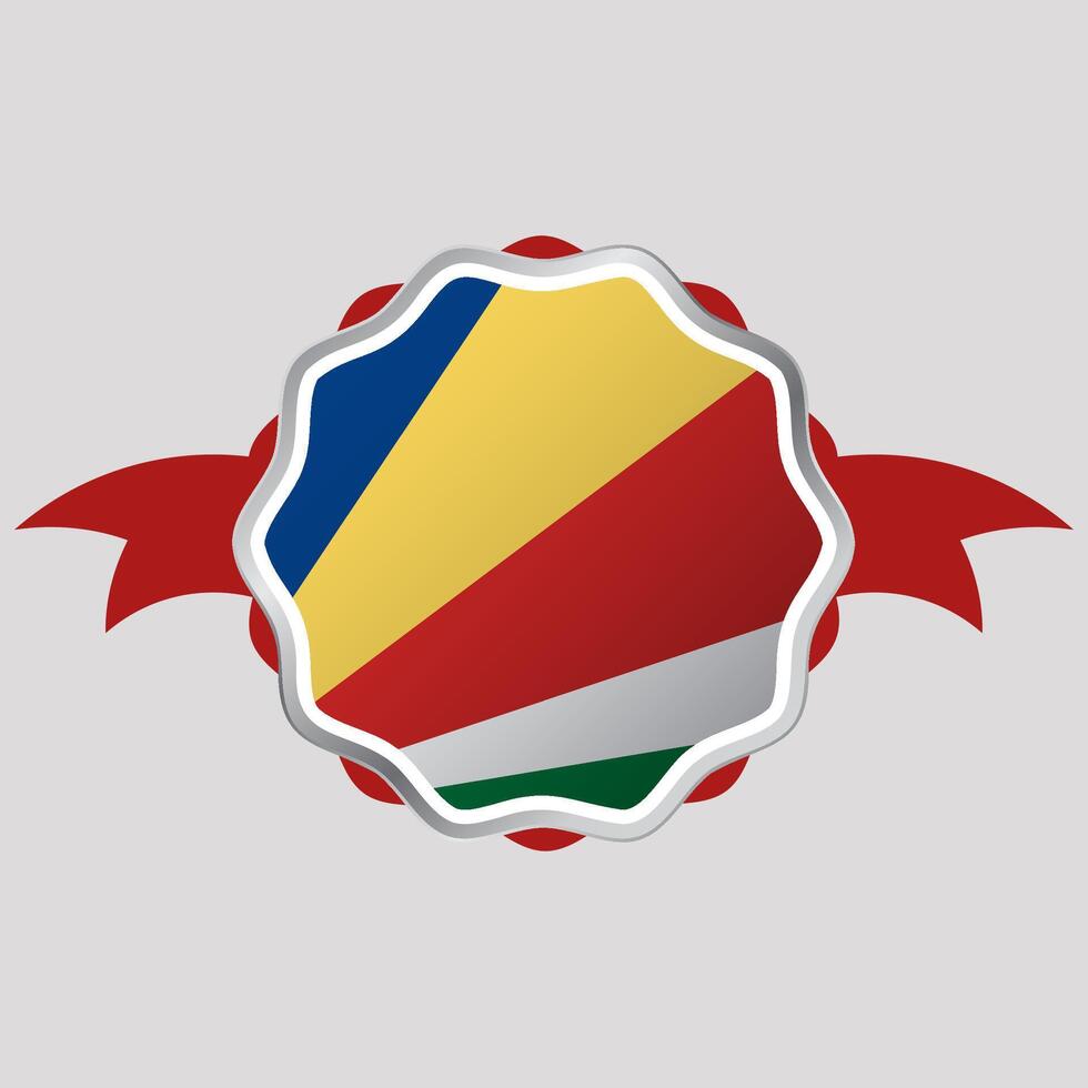 criativo seychelles bandeira adesivo emblema vetor