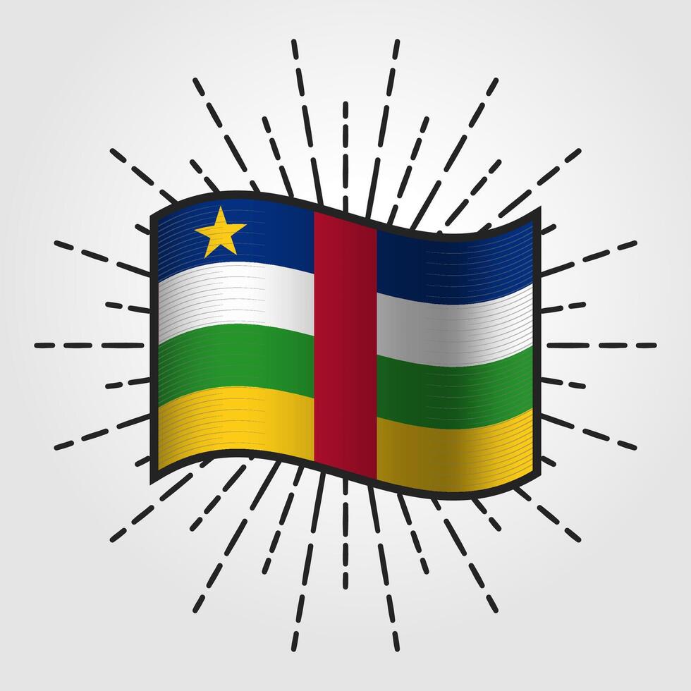 vintage central africano república nacional bandeira ilustração vetor
