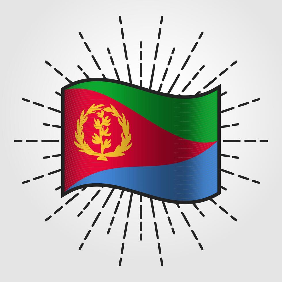 vintage eritreia nacional bandeira ilustração vetor