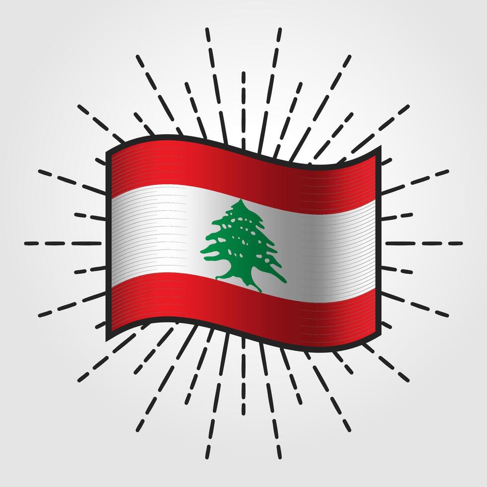 vintage Líbano nacional bandeira ilustração vetor