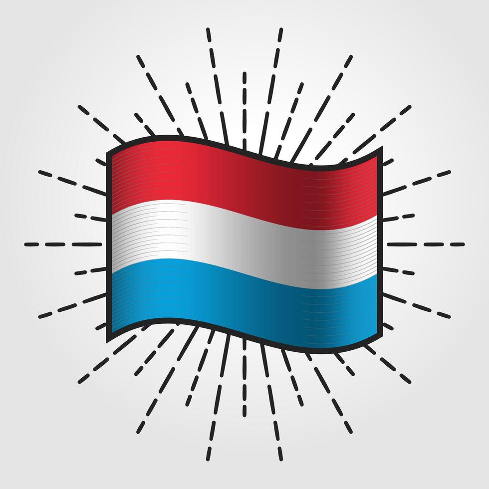 vintage Luxemburgo nacional bandeira ilustração vetor