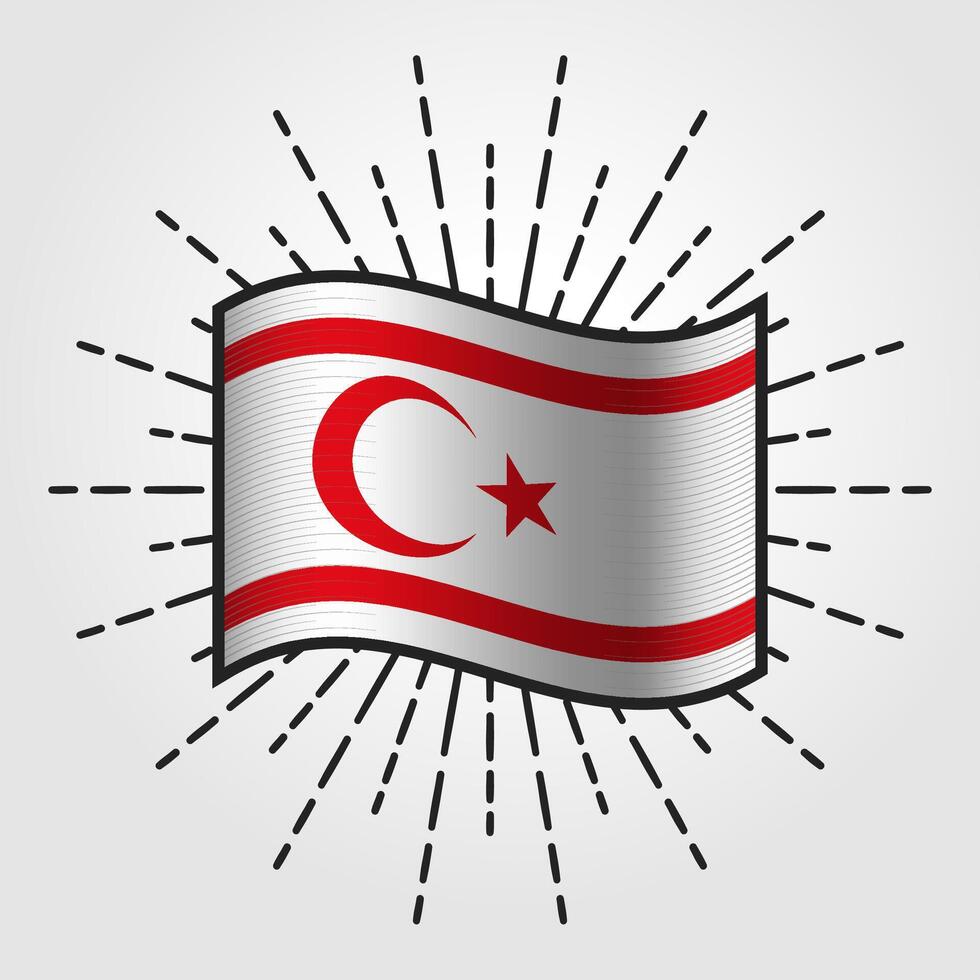 vintage norte Chipre nacional bandeira ilustração vetor