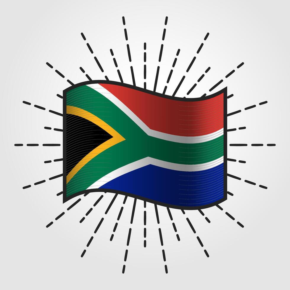 vintage sul África nacional bandeira ilustração vetor