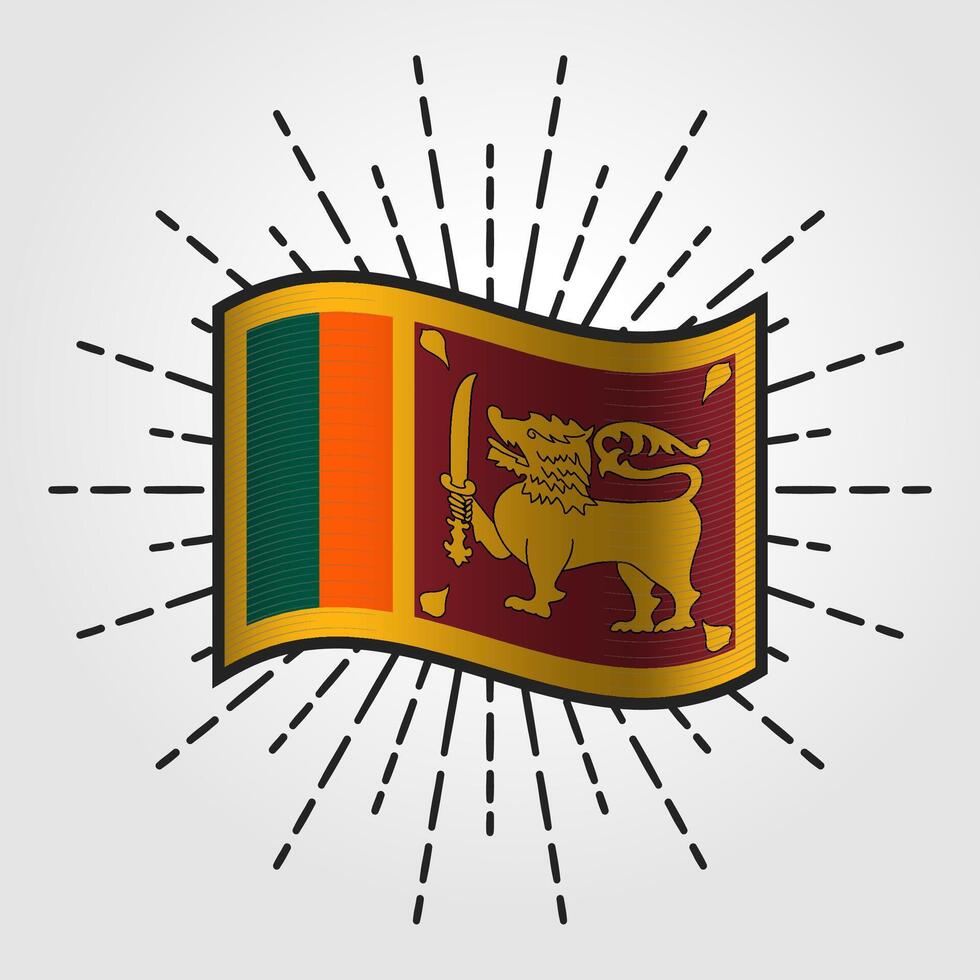 vintage sri lanka nacional bandeira ilustração vetor