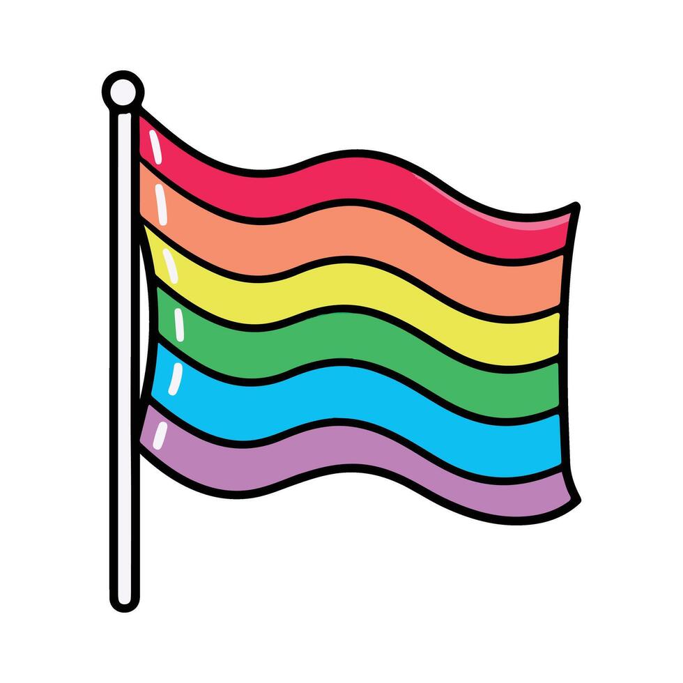 ai gerado lgbtq orgulho colori bandeira adesivo, lgbtq orgulho colori bandeira vetor