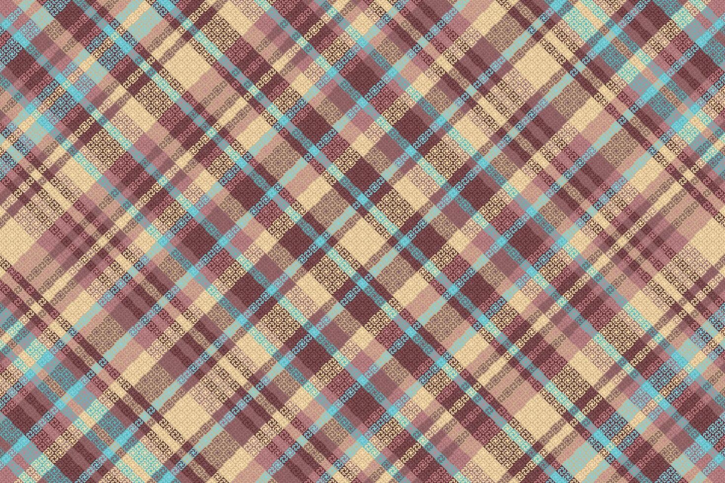 padrão xadrez tartan com textura e cores quentes. vetor