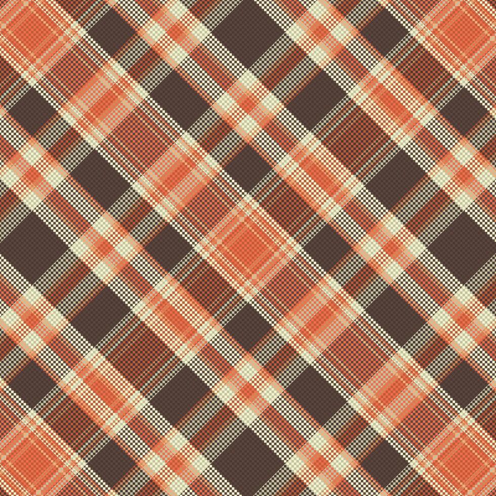 padrão xadrez tartan com textura e cores quentes. vetor