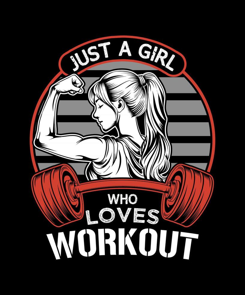 somente uma menina quem O amor é exercite-se lindo ginástica Academia menina camiseta Projeto. vetor