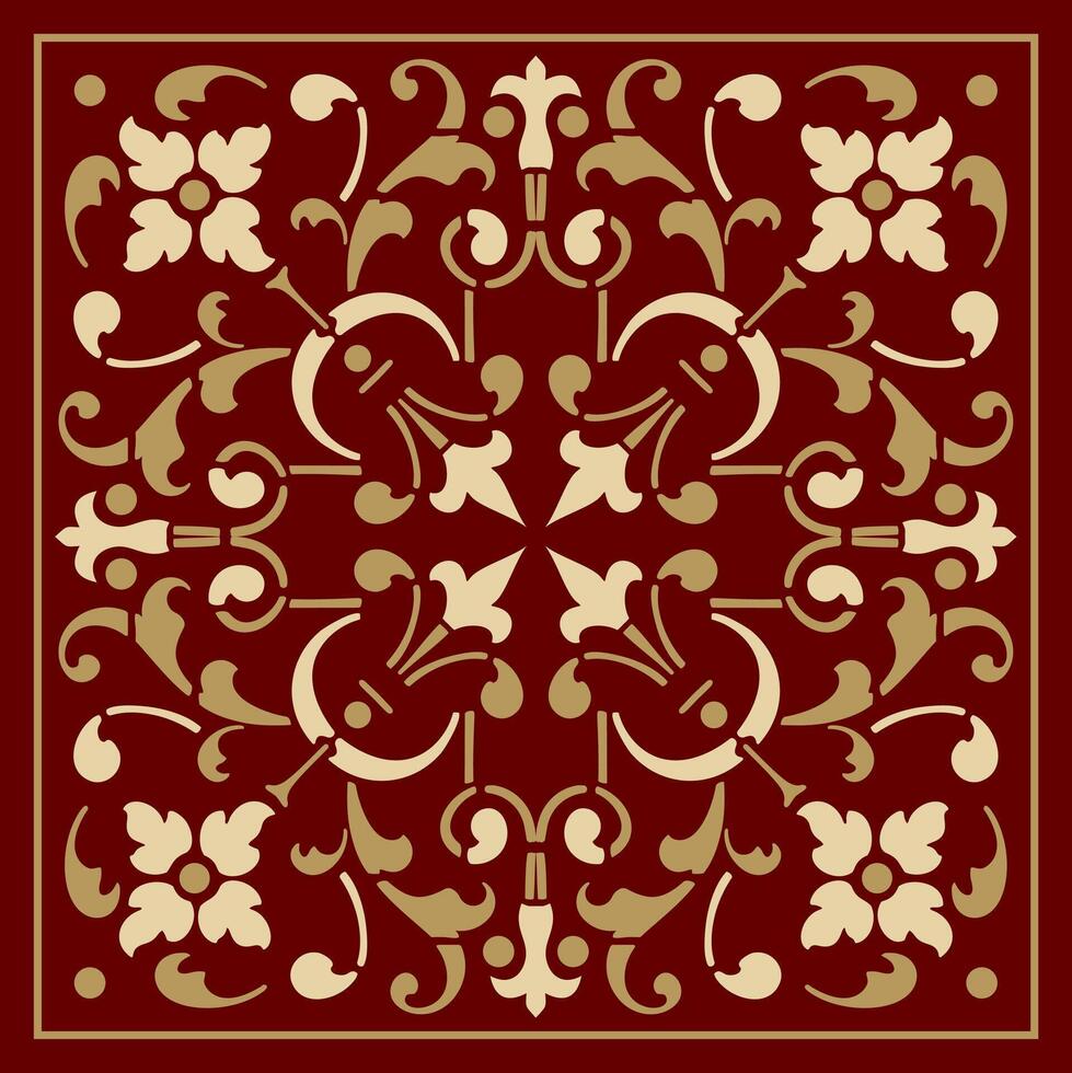 vetor vermelho europeu clássico nacional ornamento. étnico floral padrão, telha antigo Grécia, romano Império.