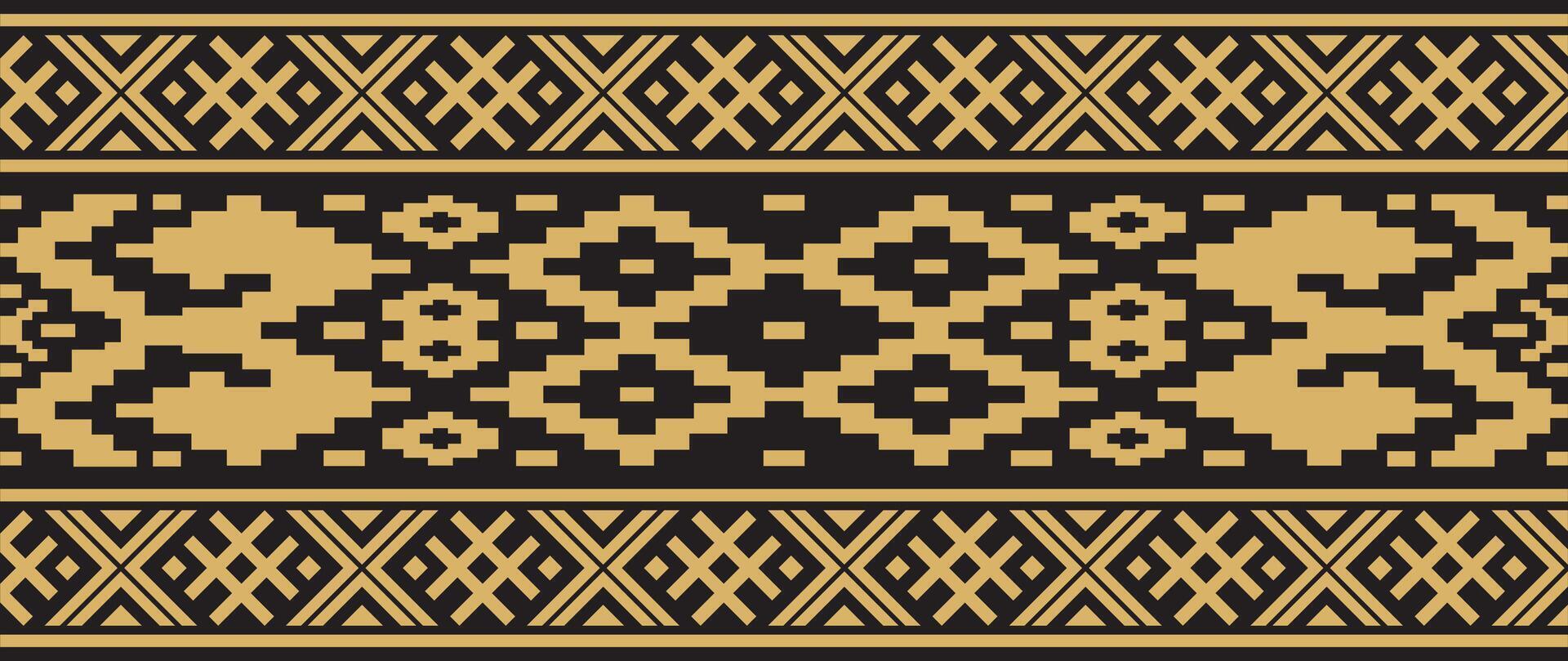 vetor dourado cor desatado bielorrusso nacional ornamento. étnico sem fim Preto fronteira, eslavo povos quadro.