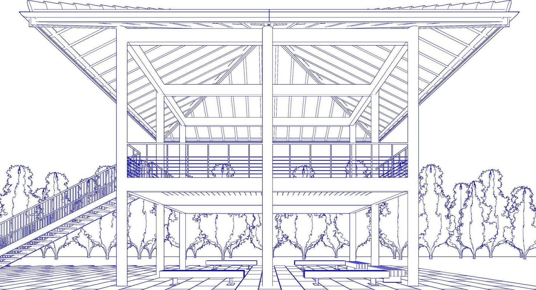 3d ilustração do residencial projeto vetor