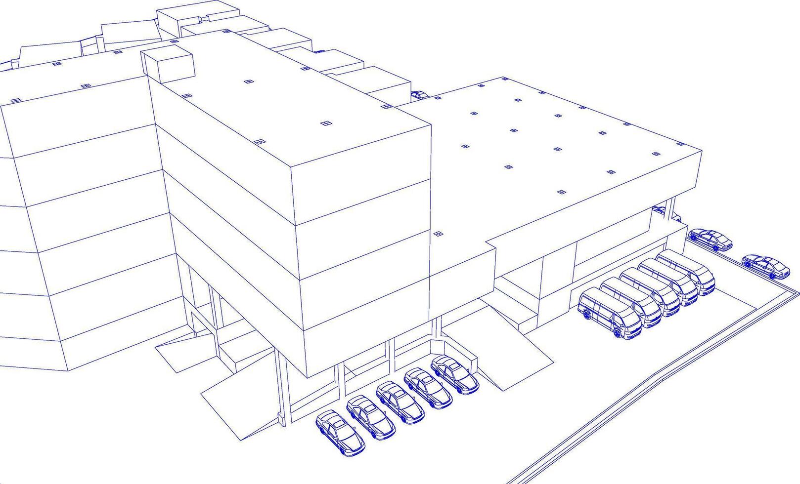 ilustração 3D do projeto de construção vetor