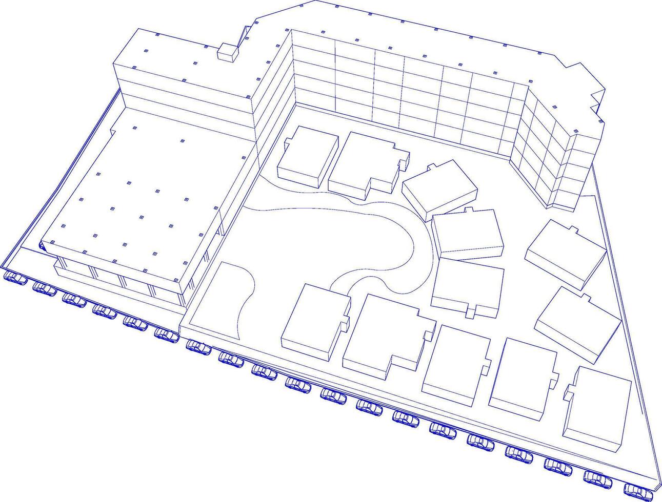 ilustração 3D do projeto de construção vetor