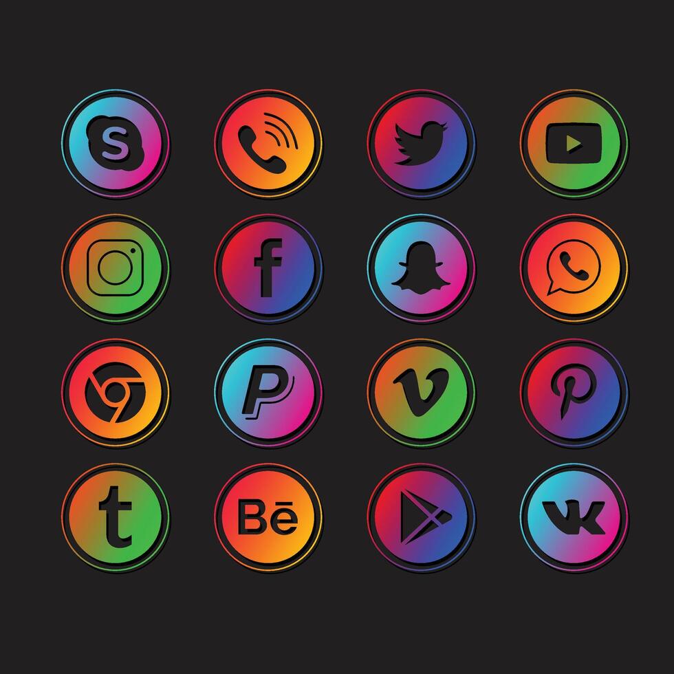 coleção de logotipo de mídia social vetor