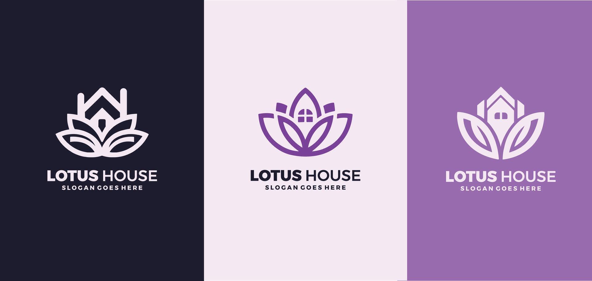 lótus casa logotipo Projeto com criativo conceito livre vetor