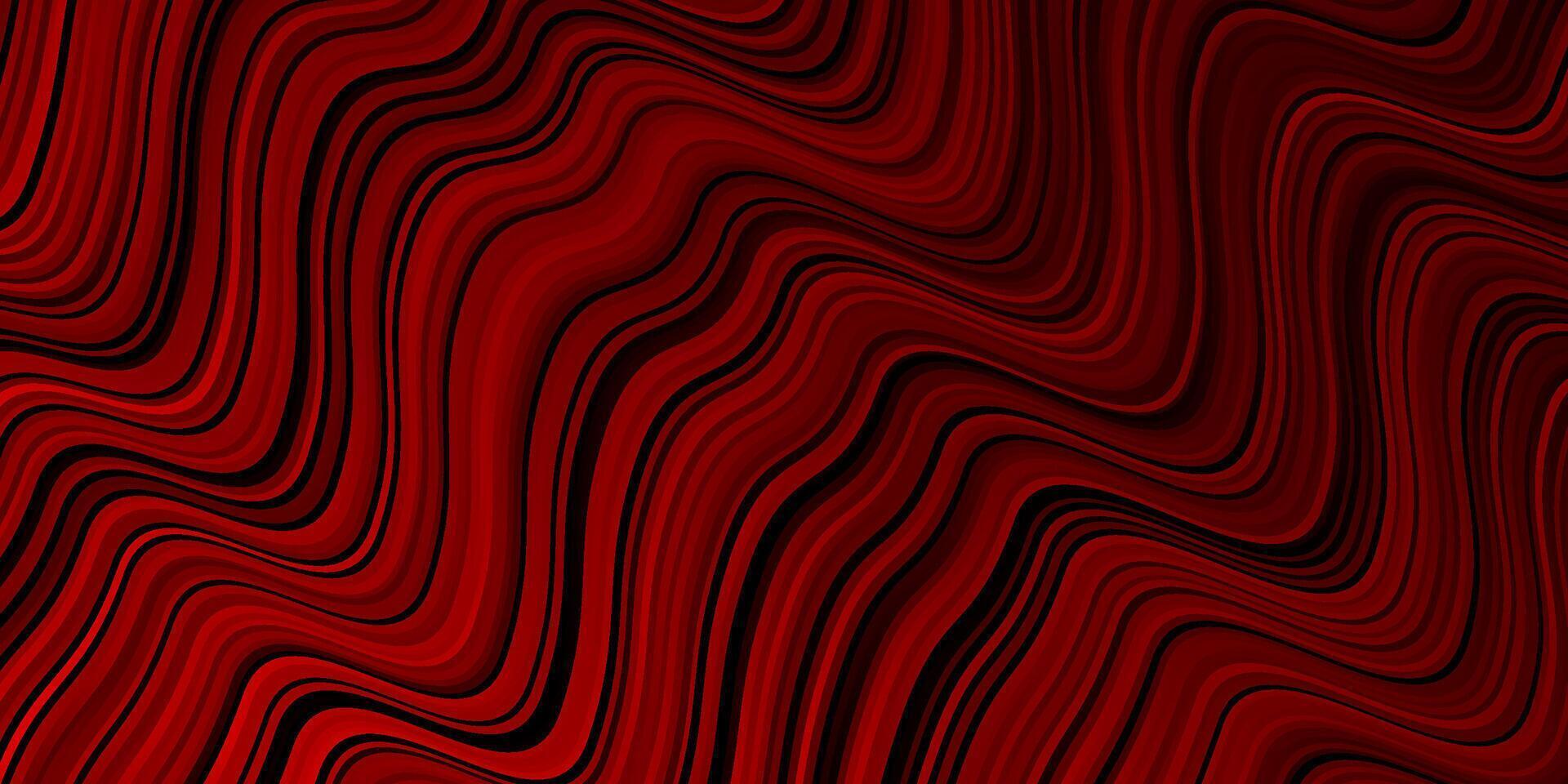 pano de fundo vector vermelho escuro com linhas curvas.