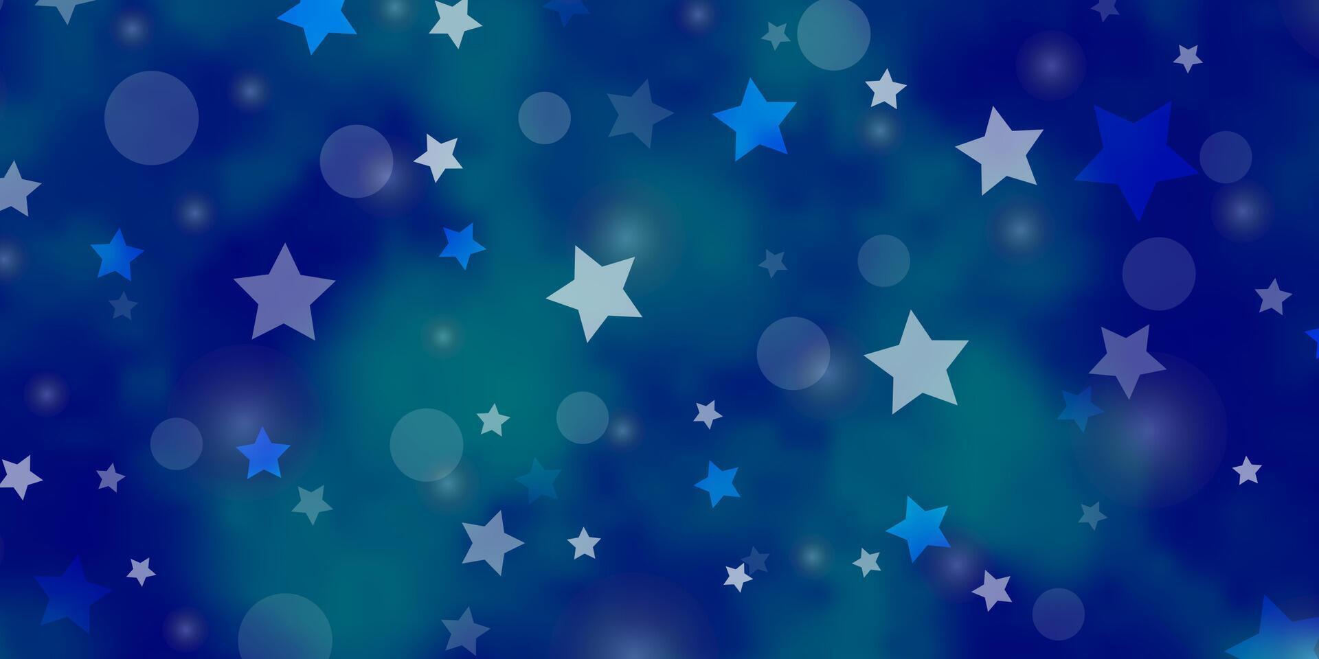 padrão de vetor azul claro com círculos, estrelas.