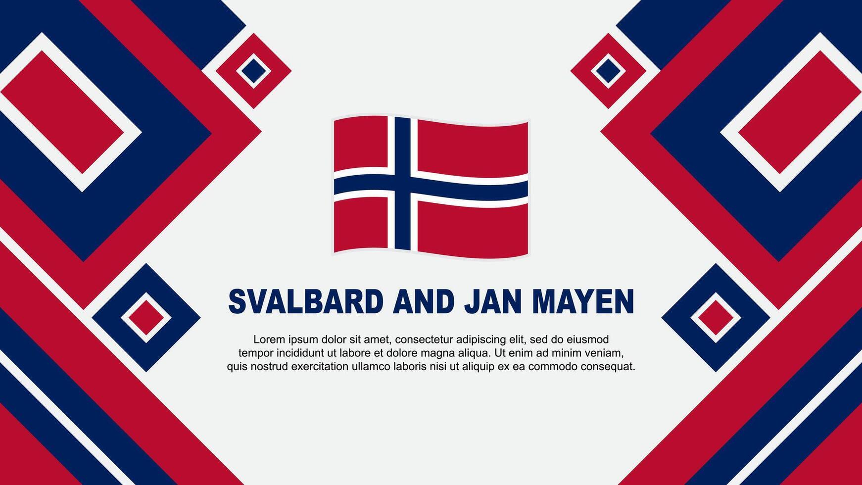 Svalbard e jan maio bandeira abstrato fundo Projeto modelo. Svalbard e jan maio independência dia bandeira papel de parede vetor ilustração. desenho animado