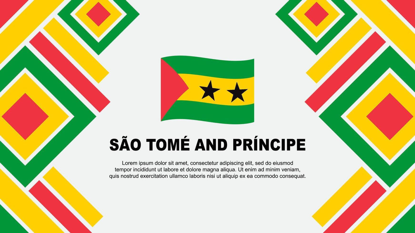 são para mim e principe bandeira abstrato fundo Projeto modelo. são para mim e principe independência dia bandeira papel de parede vetor ilustração