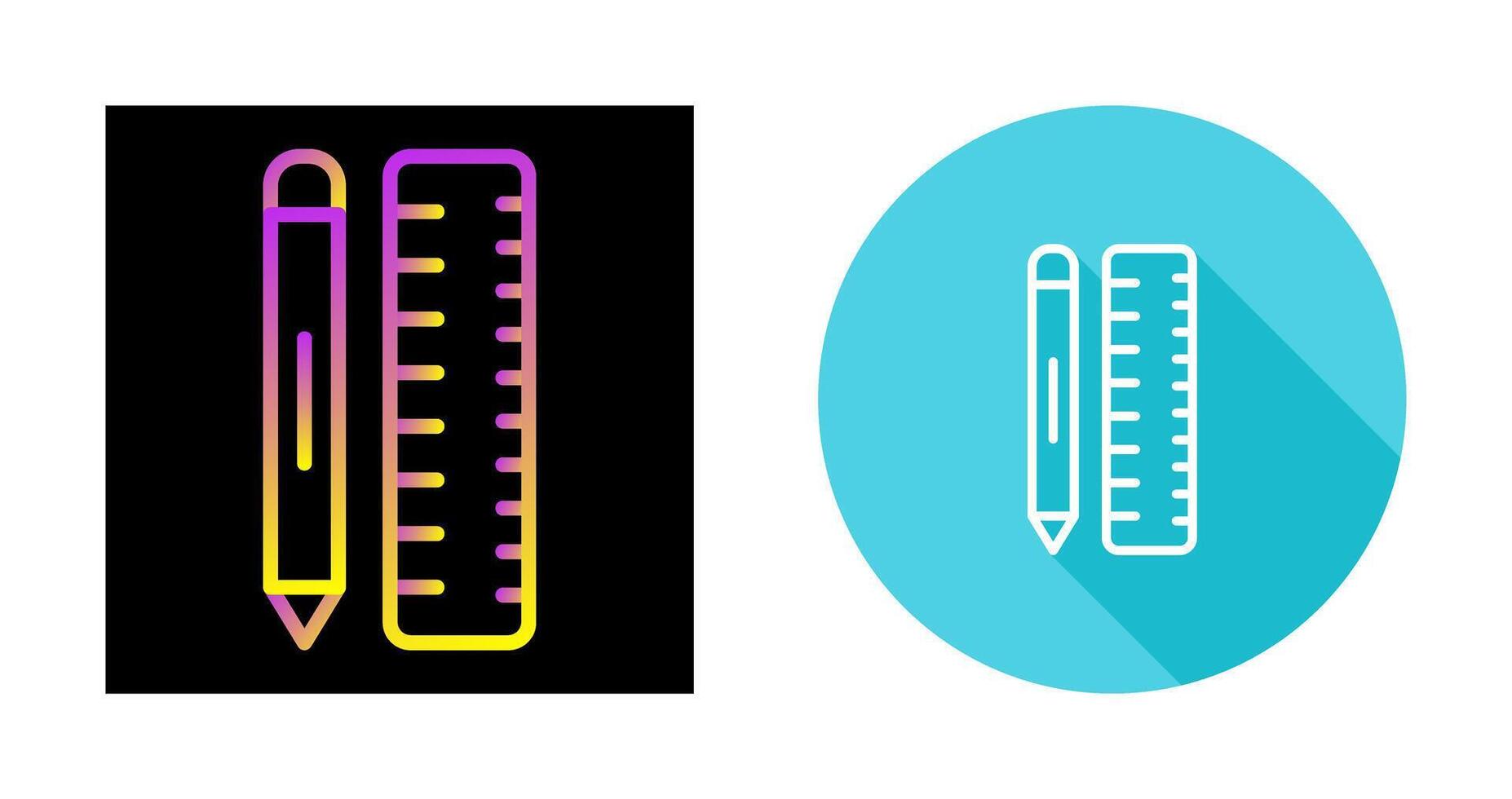 lápis com régua vetor ícone