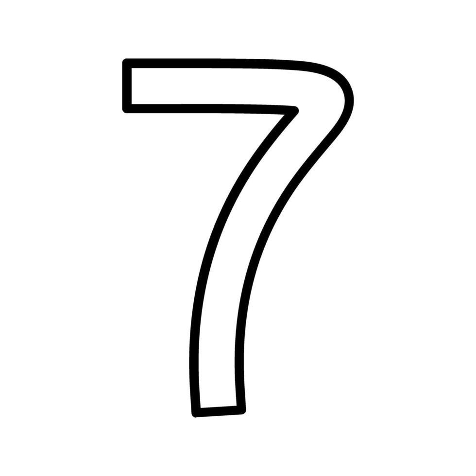 número sete vetor ícone