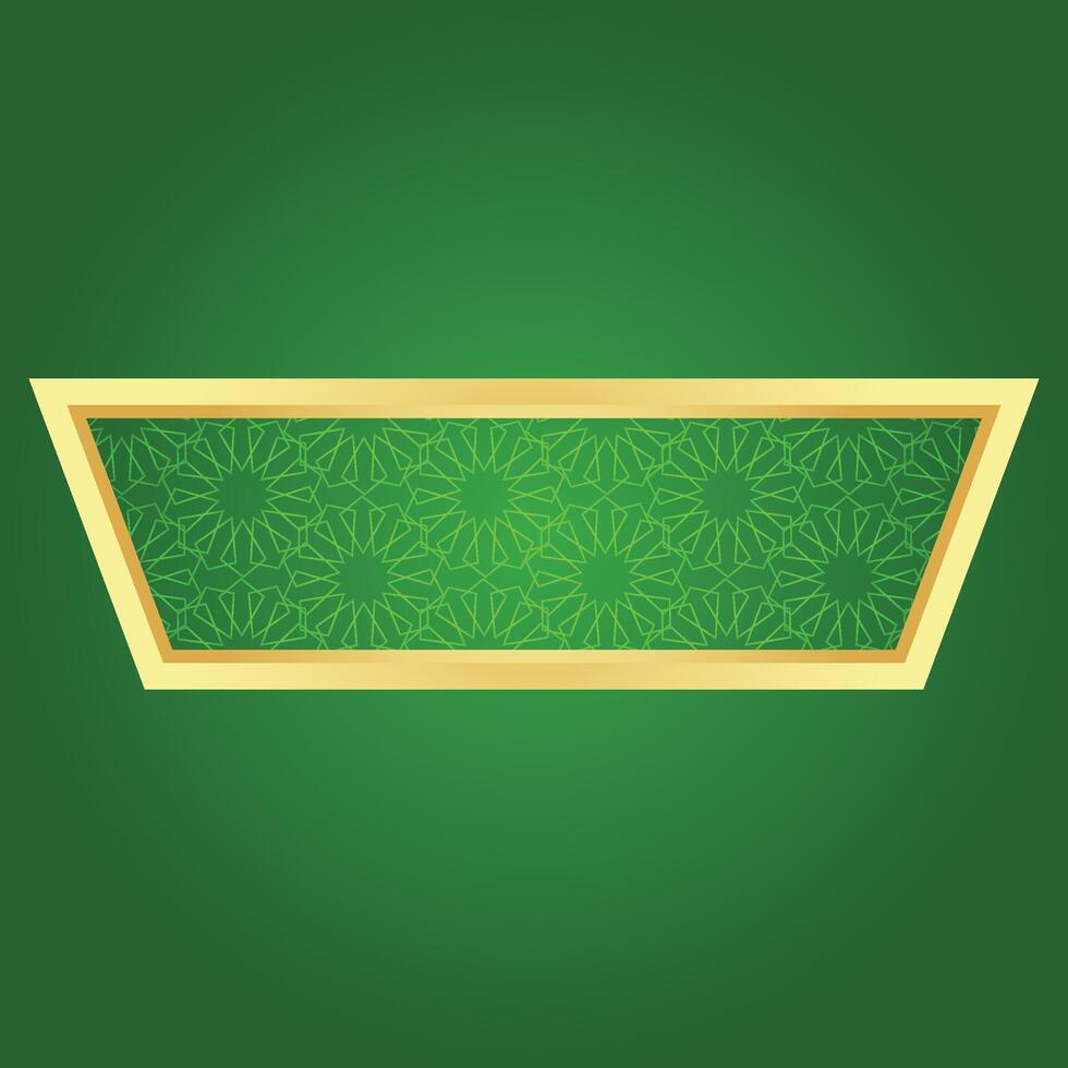 verde texto caixa abstrato islâmico forma bandeira vetor