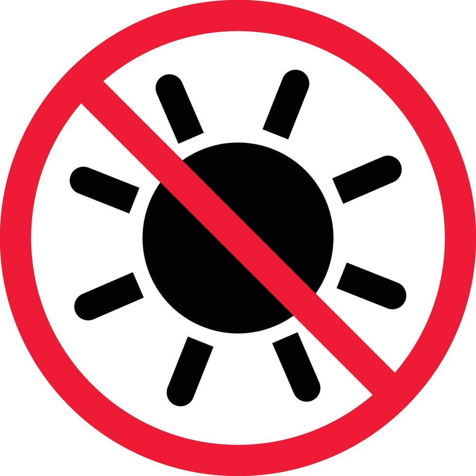 evitar exposição para calor proibição placa símbolo vetor