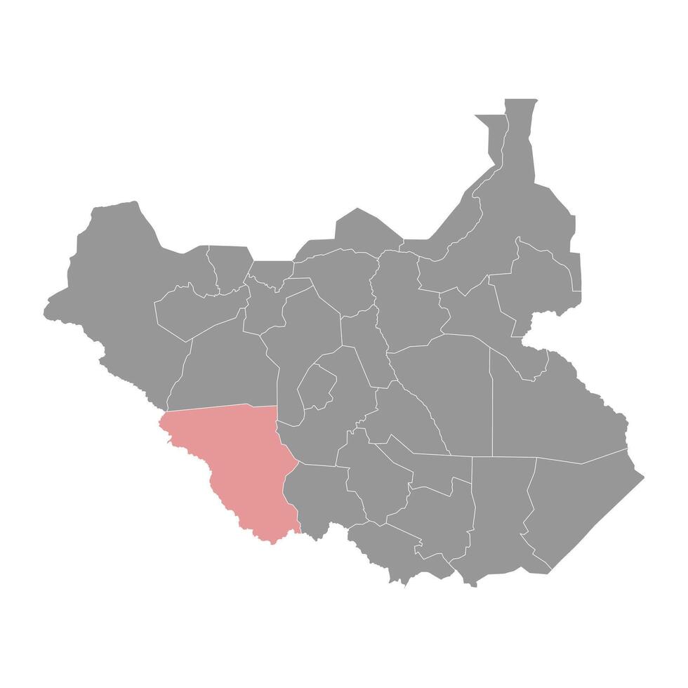 gbudwe Estado mapa, administrativo divisão do sul Sudão. vetor ilustração.