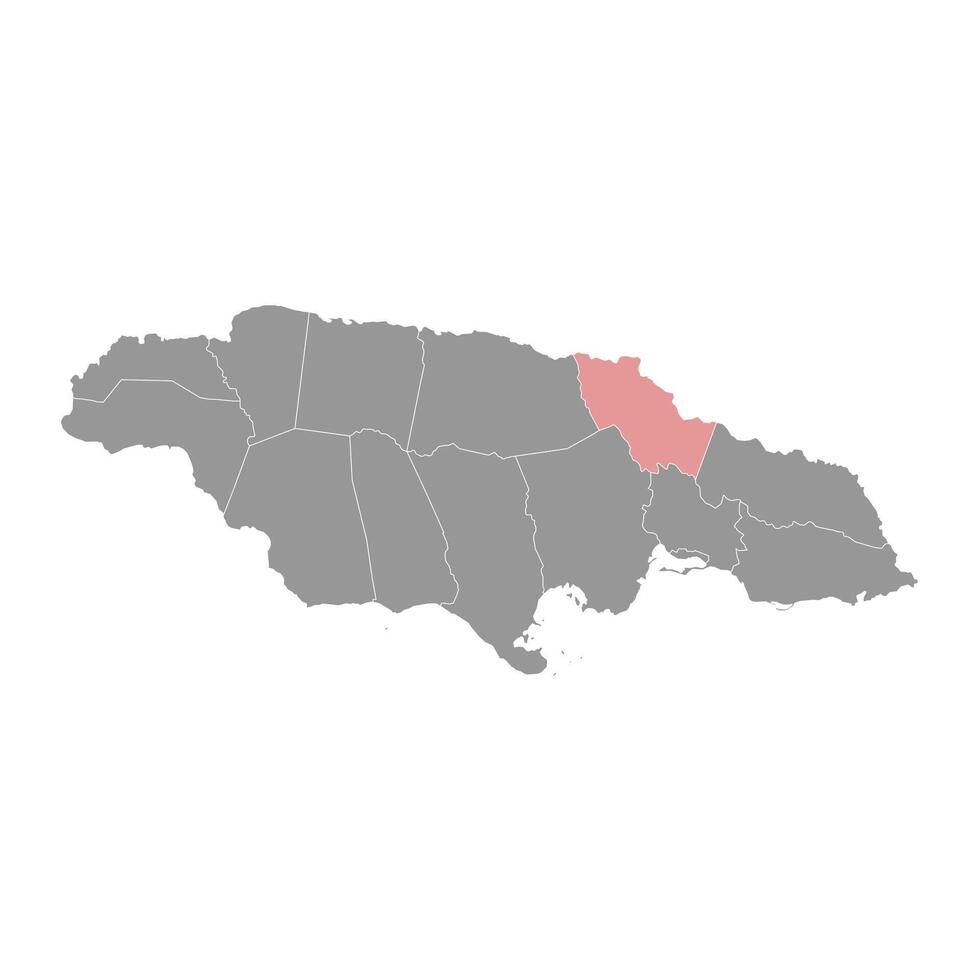 santo Maria freguesia mapa, administrativo divisão do Jamaica. vetor ilustração.