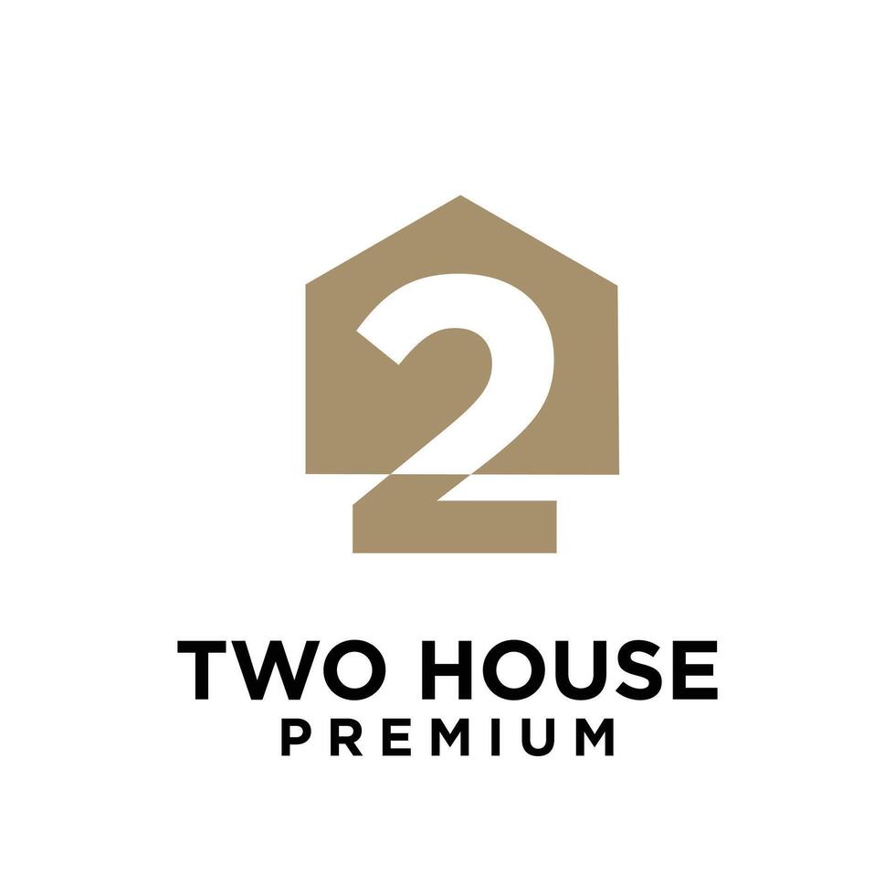 dois casa carta logotipo ícone Projeto ilustração vetor